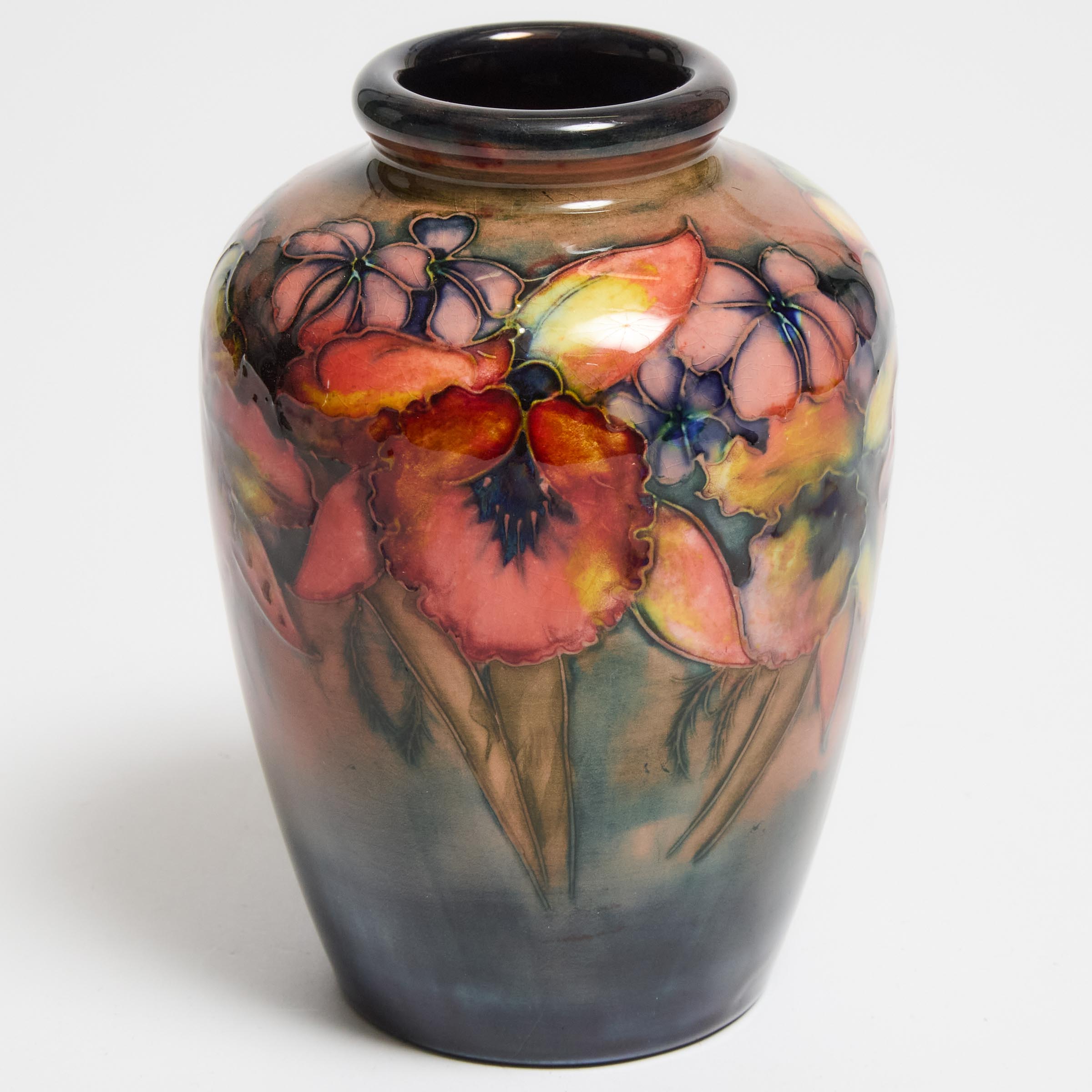 Moorcroft Flambé Orchids Vase, 1930s