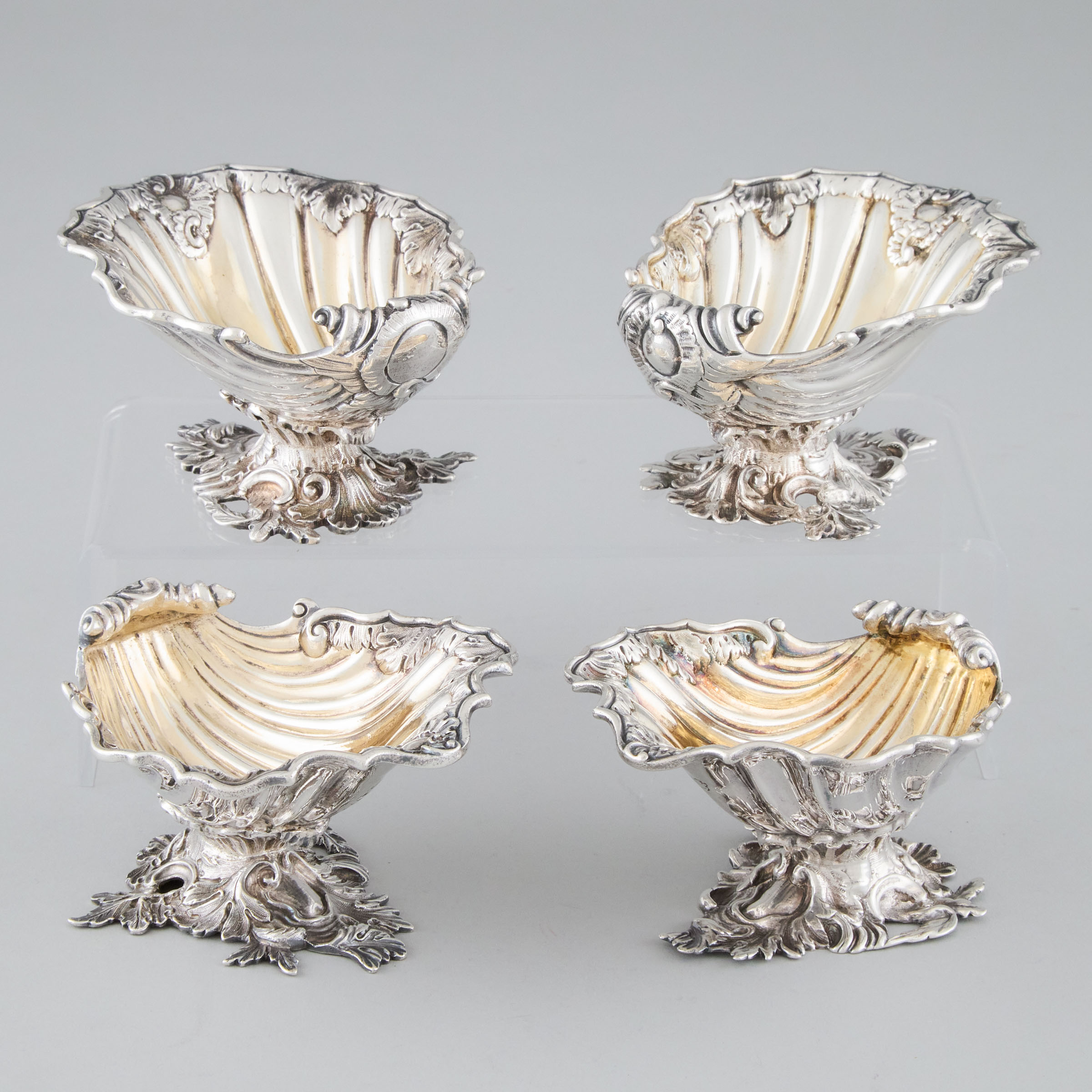 Set of Four Victorian Silver Shell Form 3c96ab