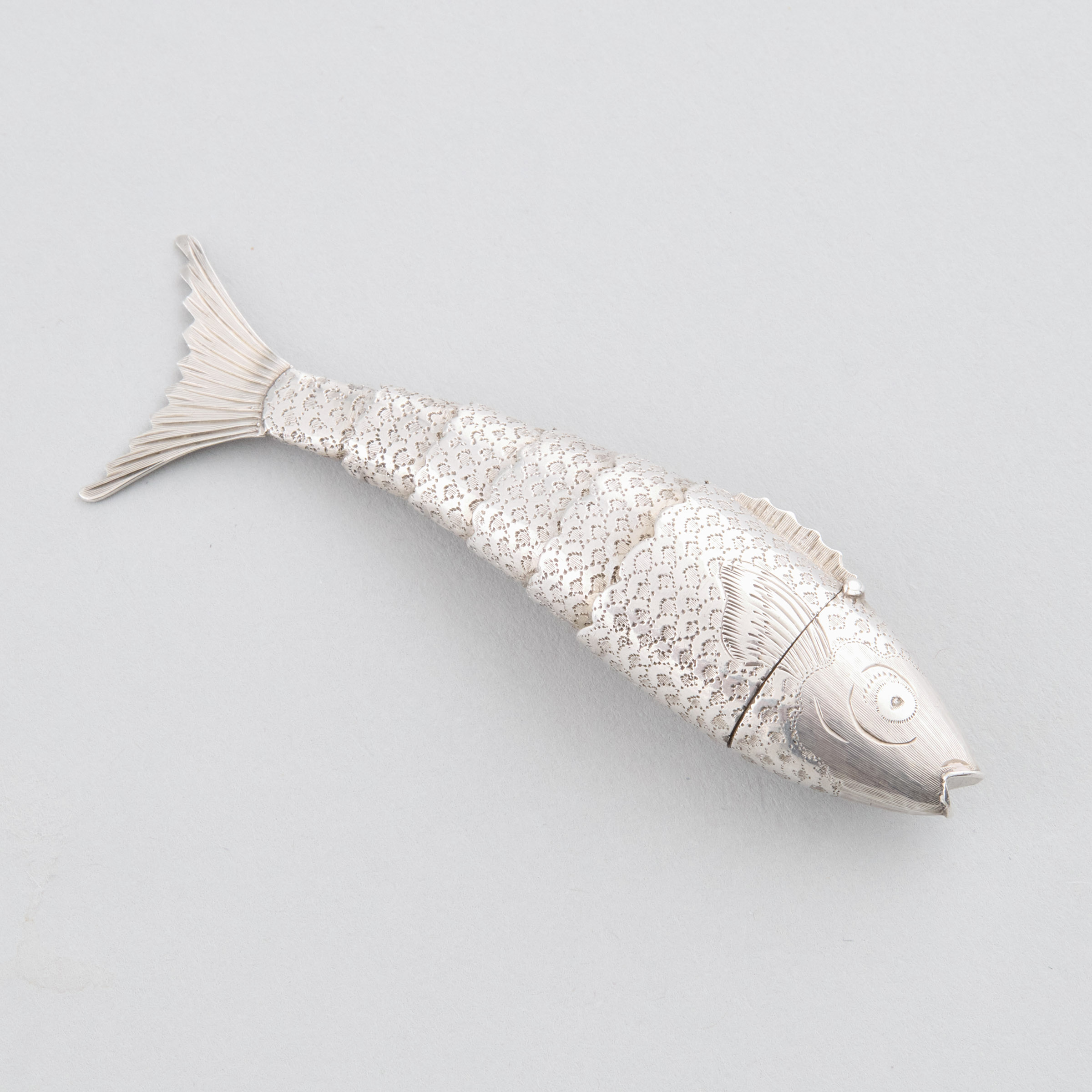 George III Silver Articulated Fish 3c96cb