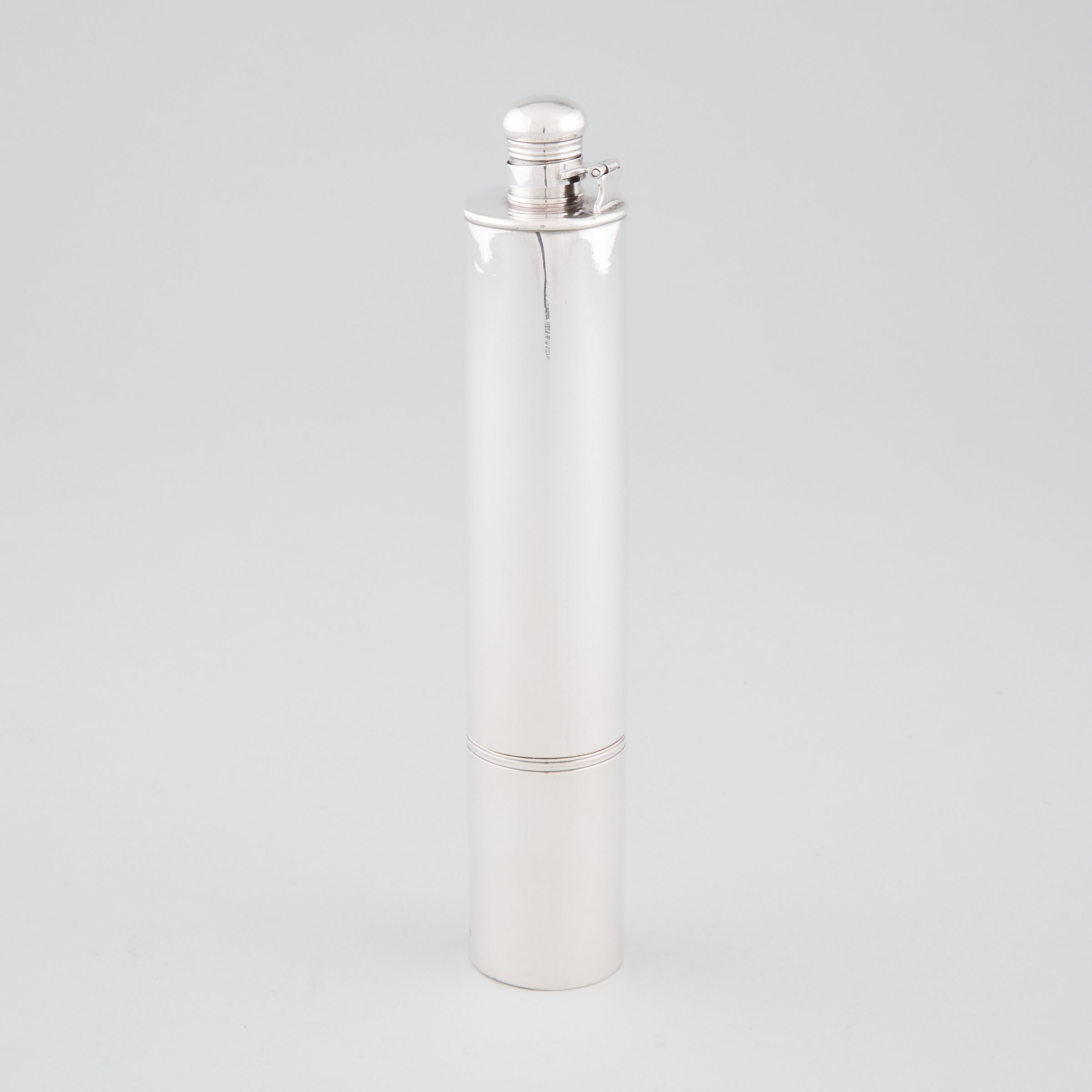 Victorian Silver Cylindrical Flask