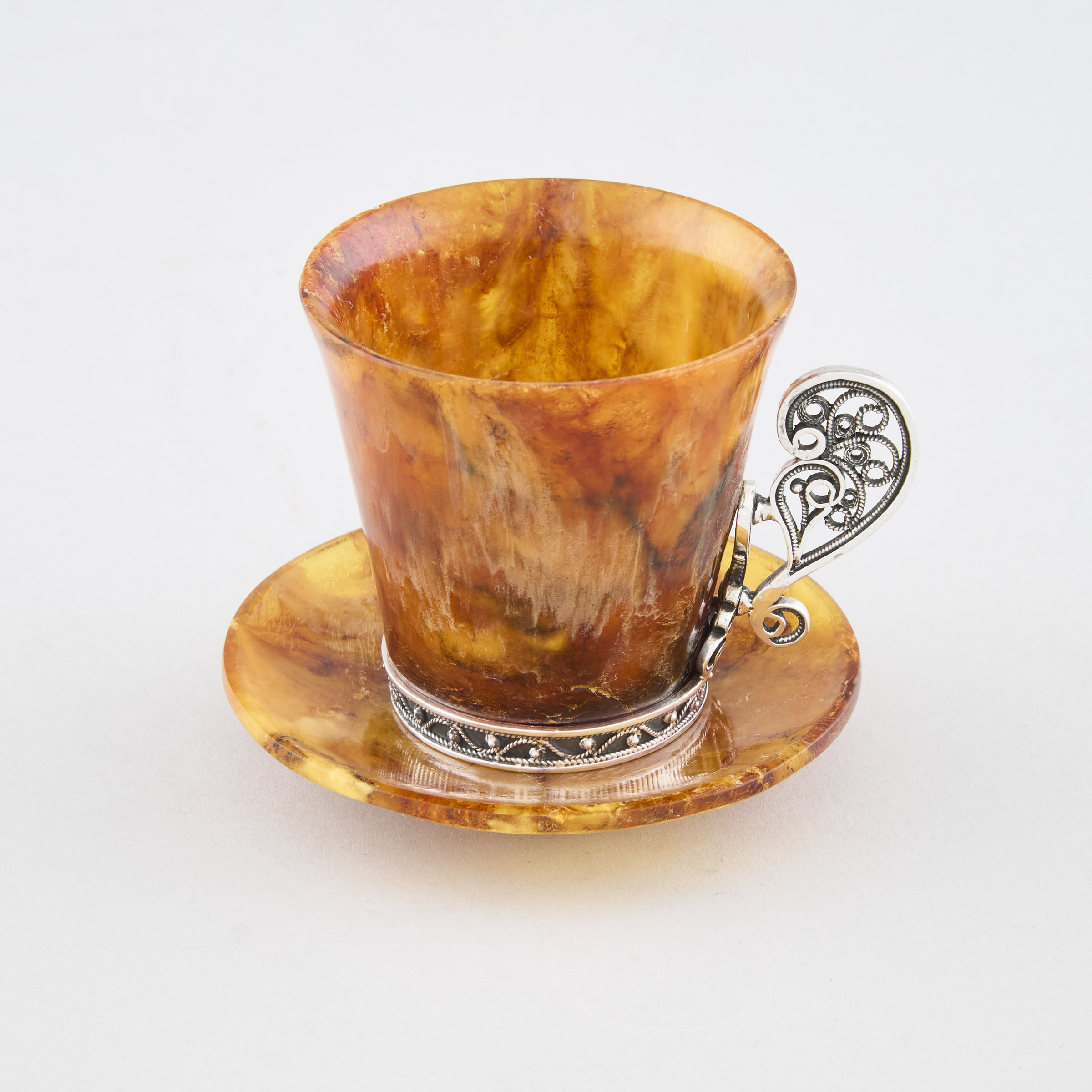 Continental Silver Mounted Amber