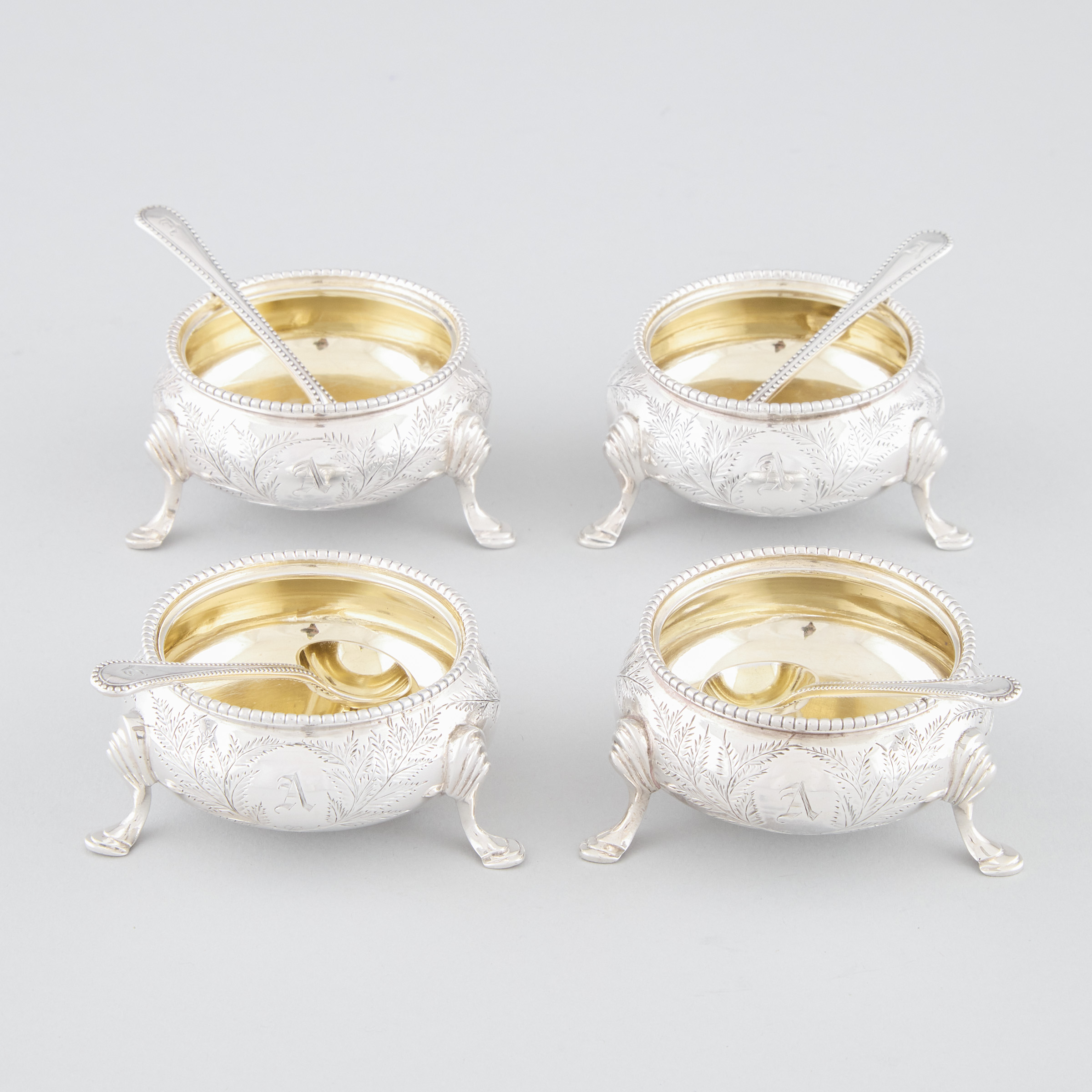 Set of Four Victorian Silver Salt