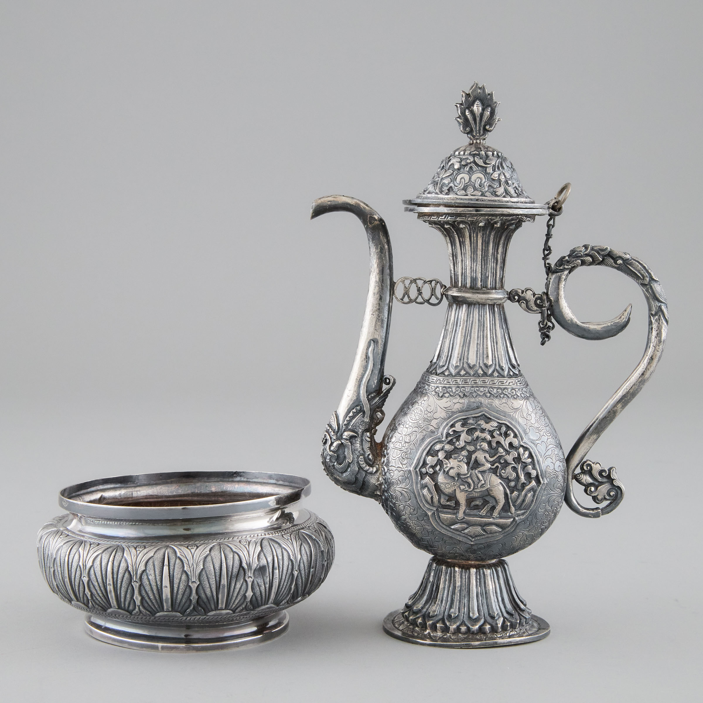 Southeast Asian Silver Ewer and