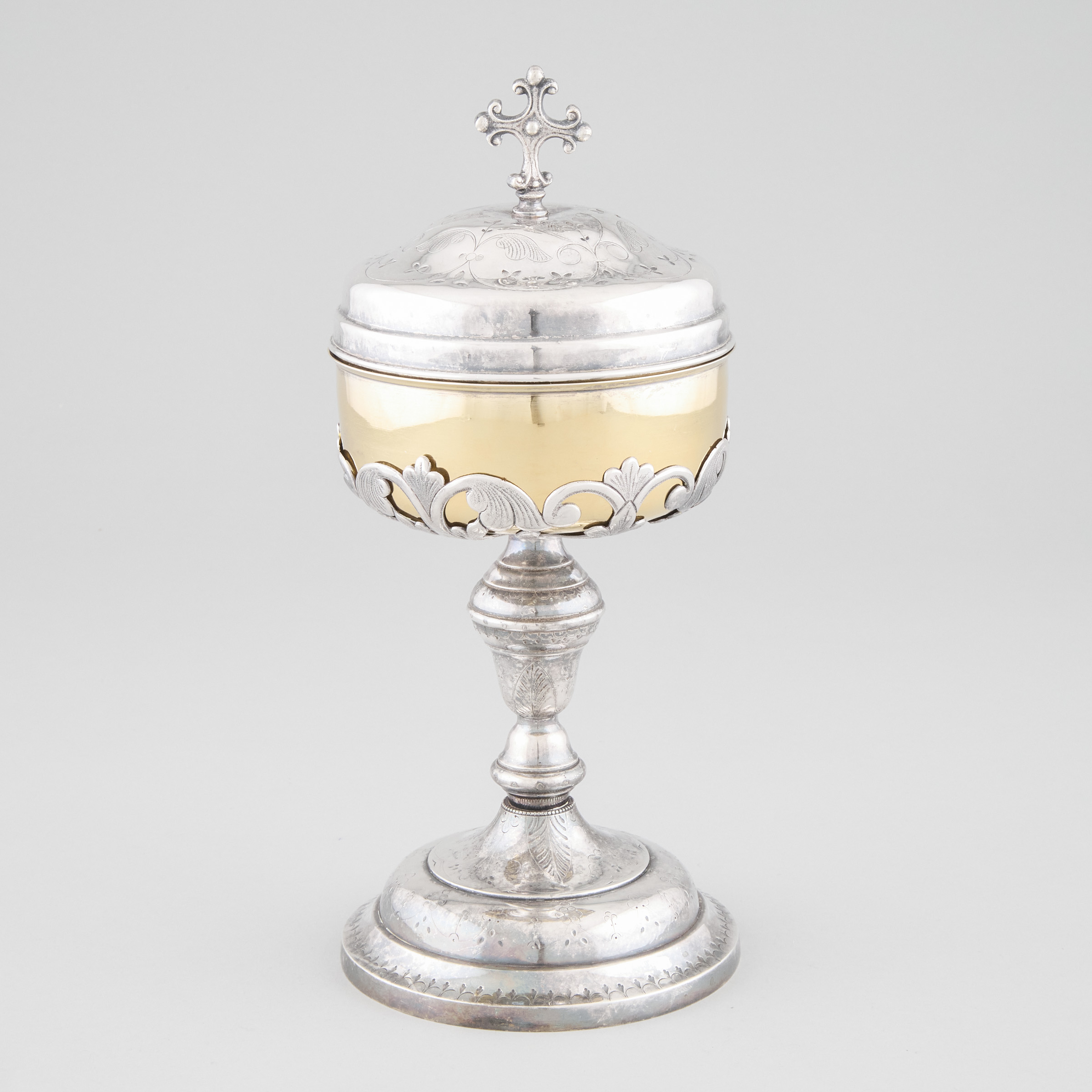 French Silver-Gilt and Plated Ciborium,
