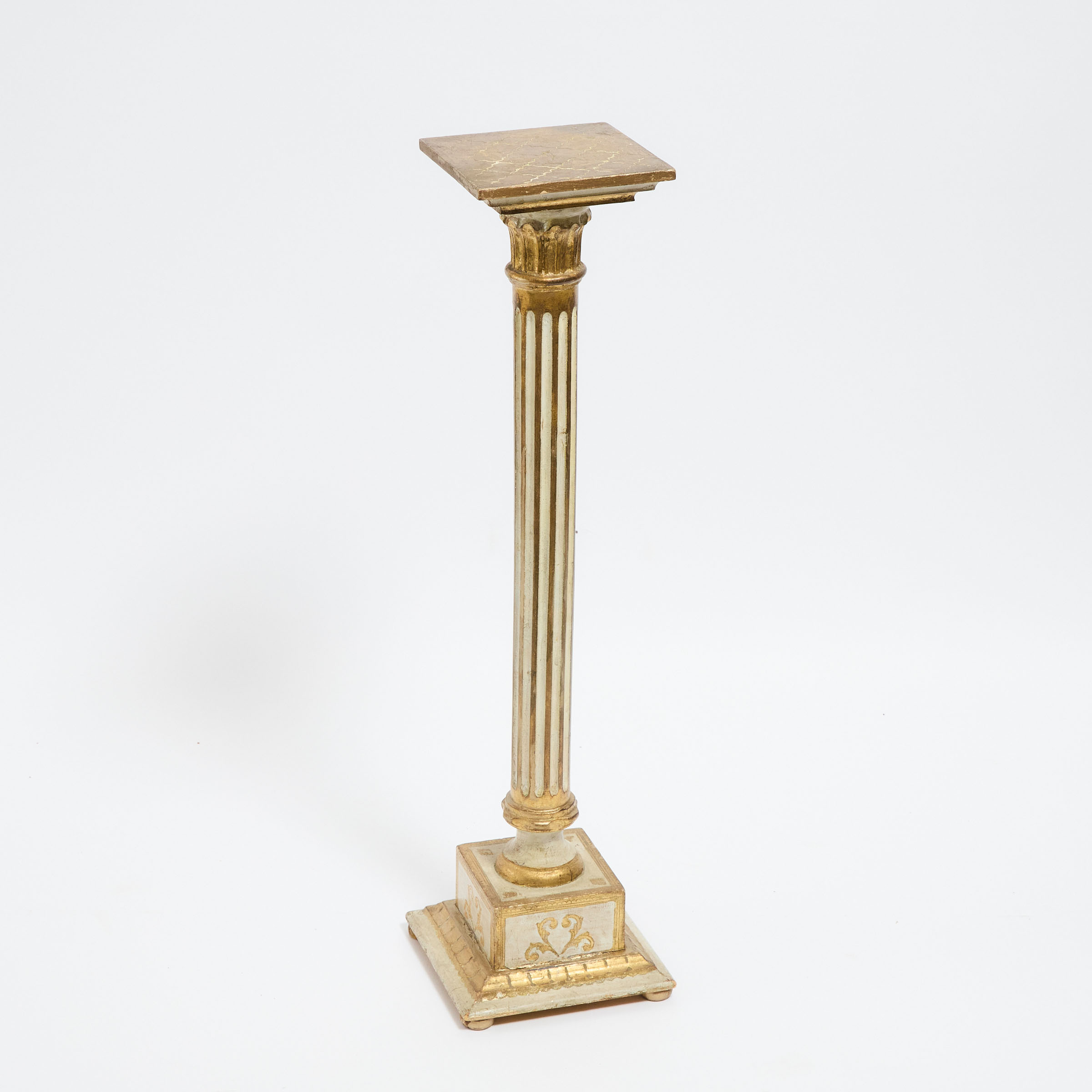 Florentine Parcel Gilt and Painted Column