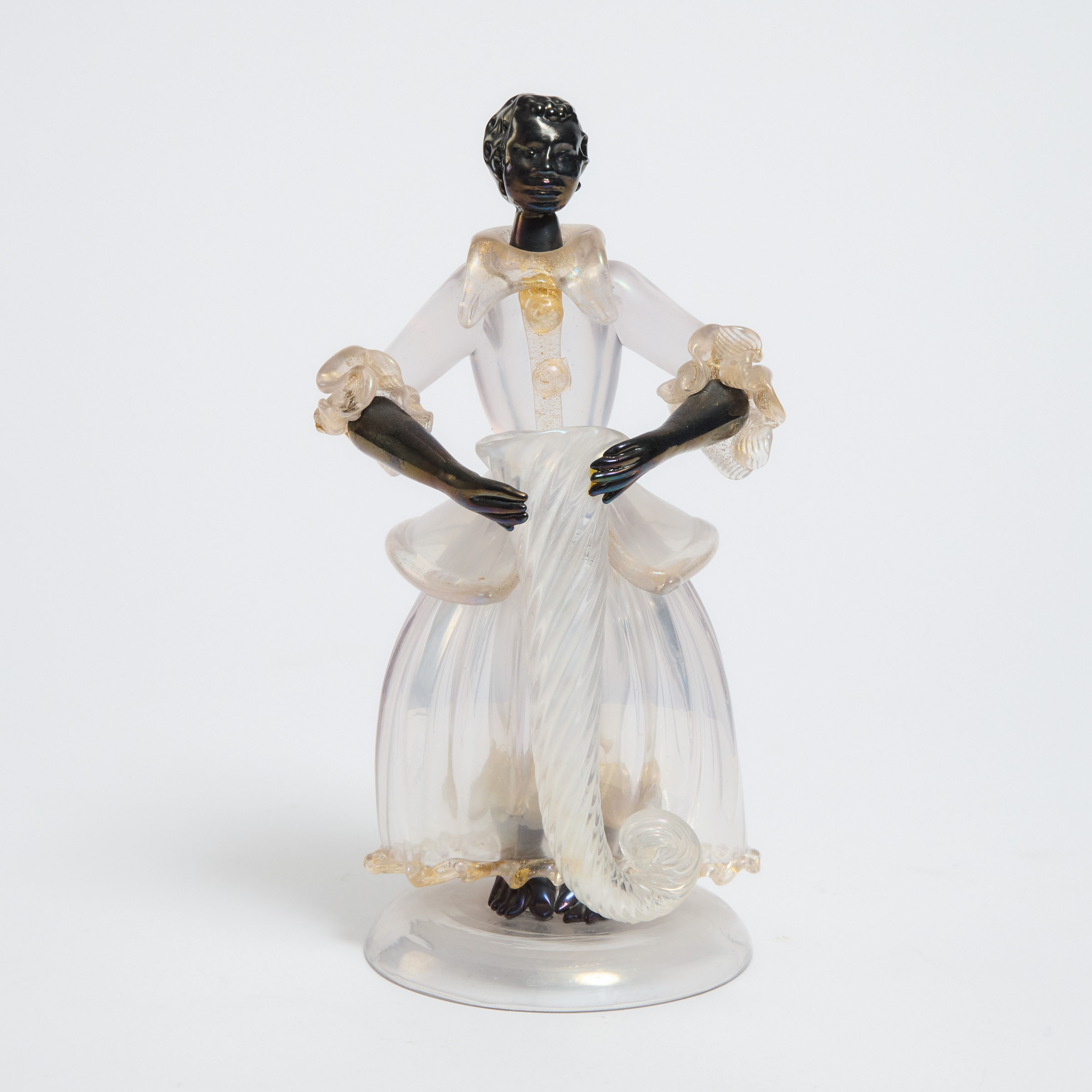 Murano Glass Cornucopia Vase Figure,
