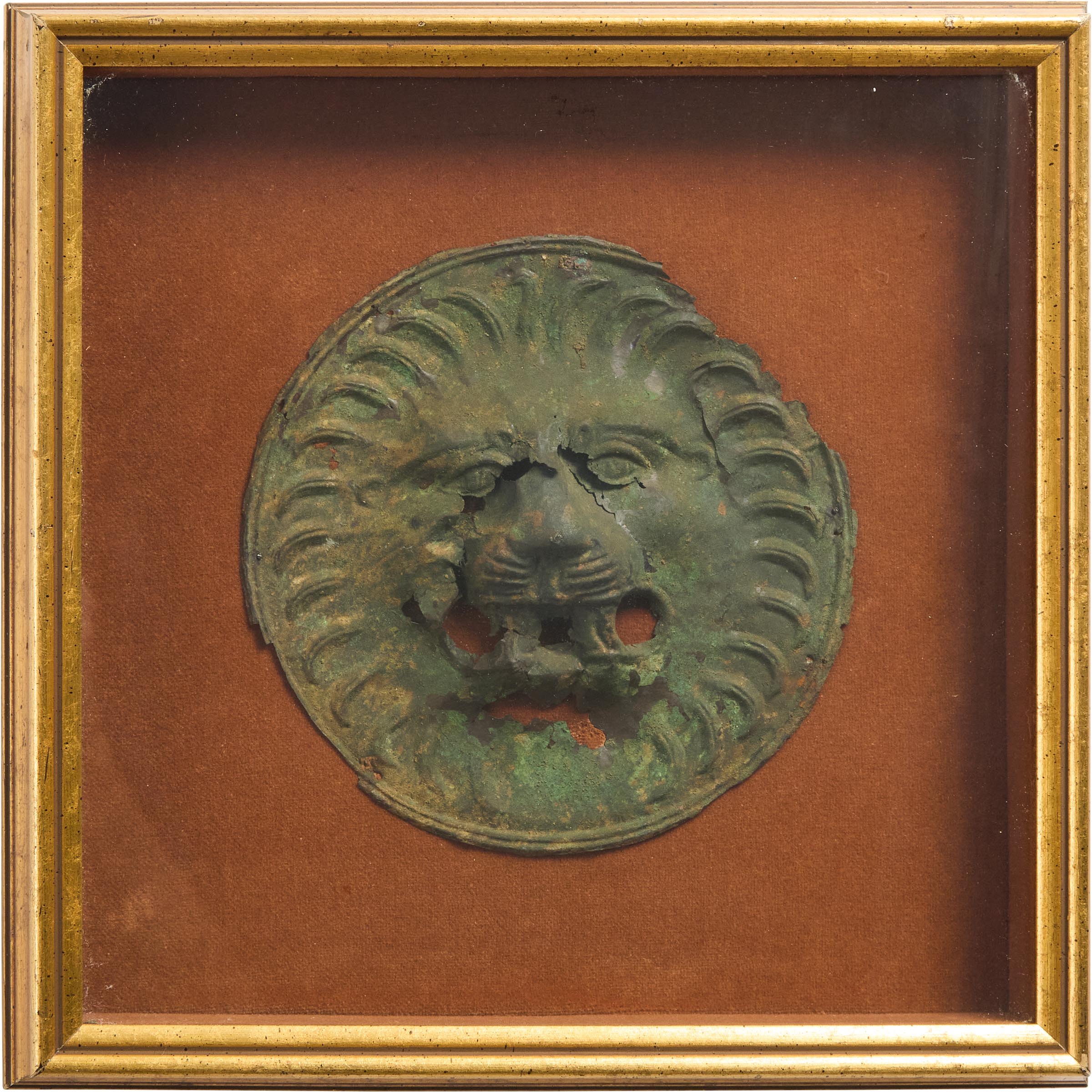 Roman Bronze Lion Mask Mount, 2nd-3rd