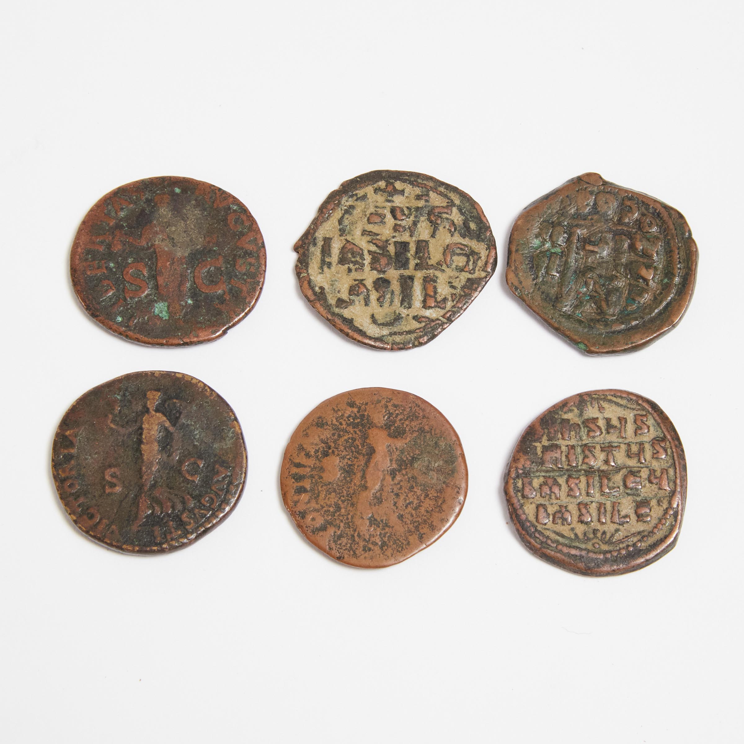 Six Roman Byzantine Coins including Byzantine 3c9850