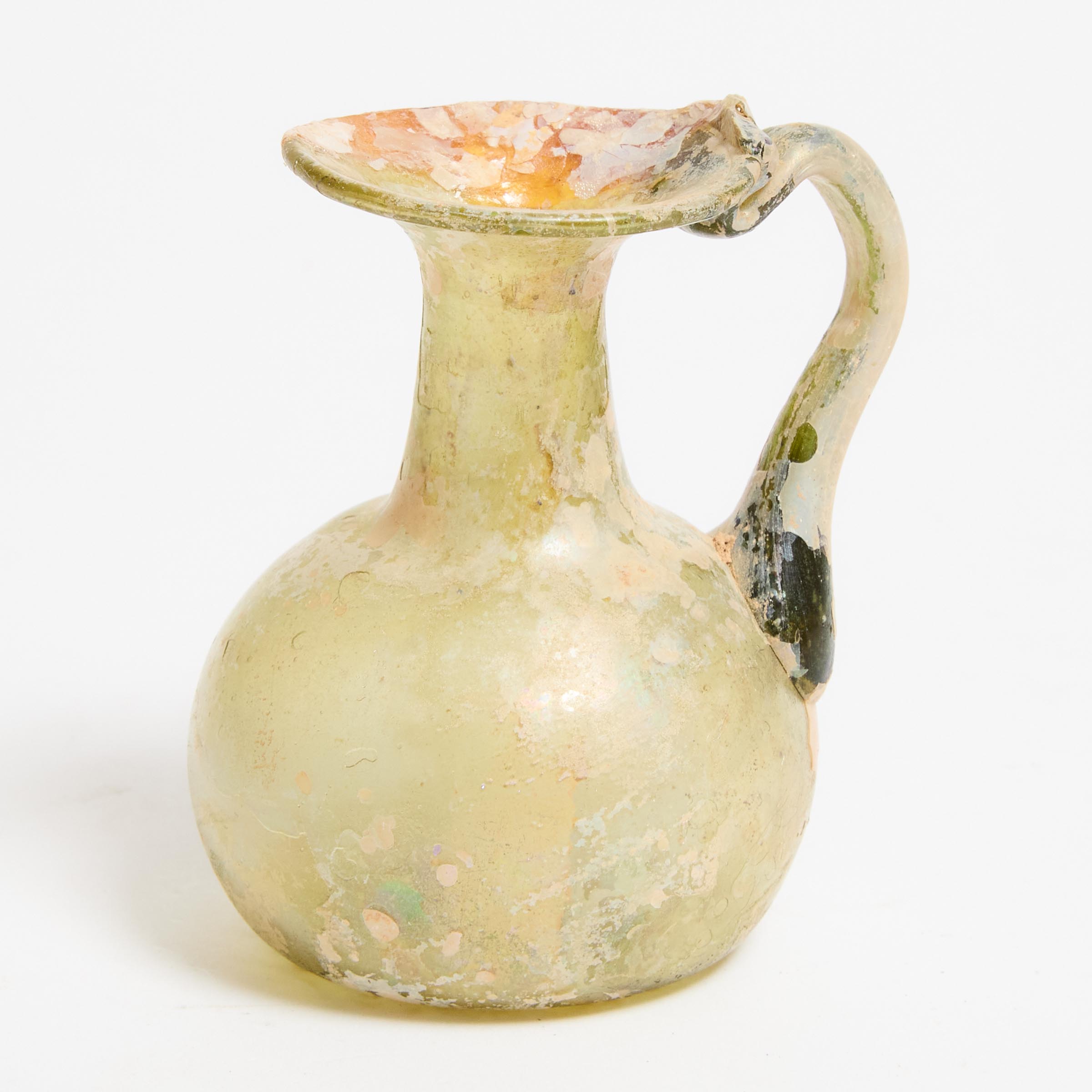 Roman Pale Amber Glass Juglet,