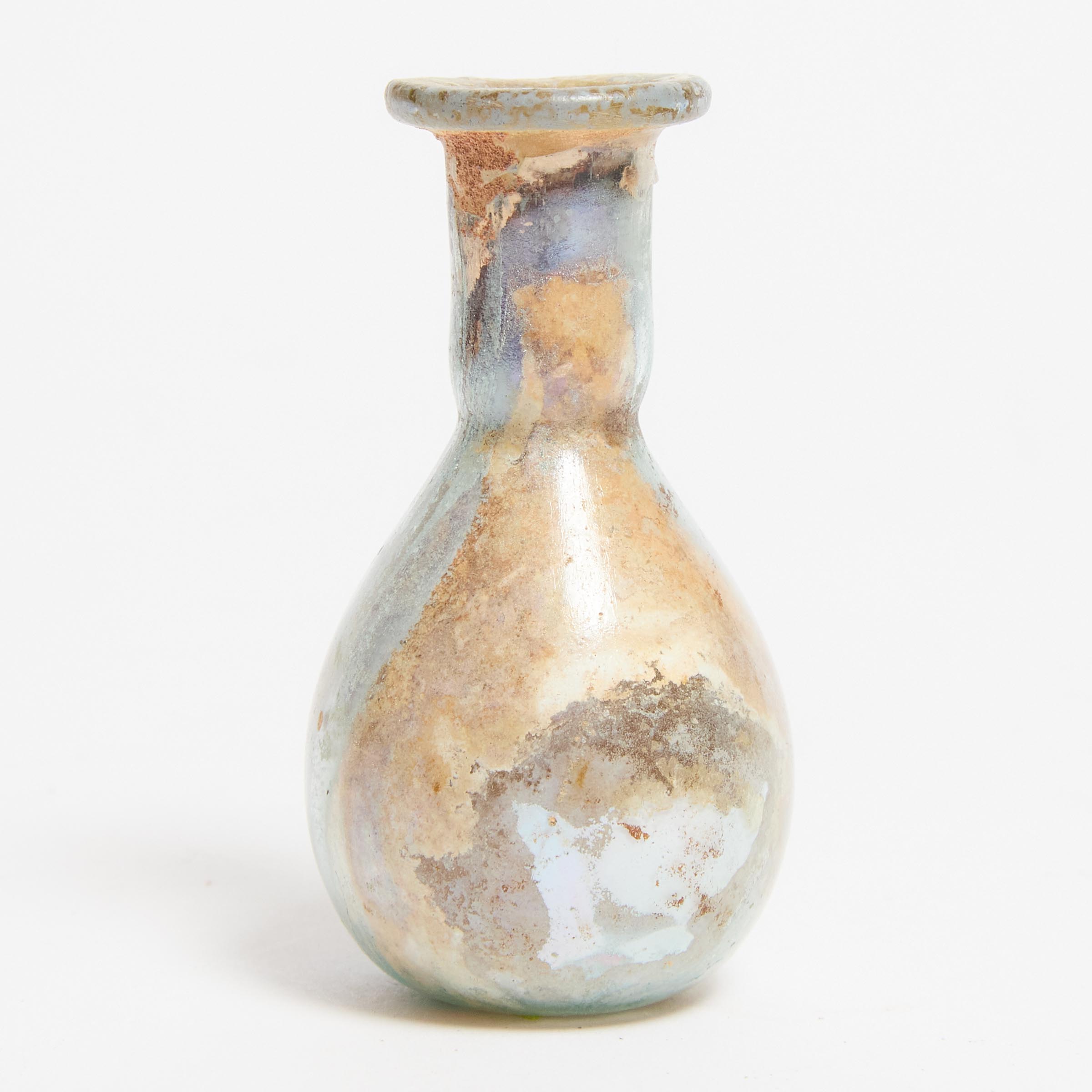 Roman Pale Turquoise Glass Bottle,