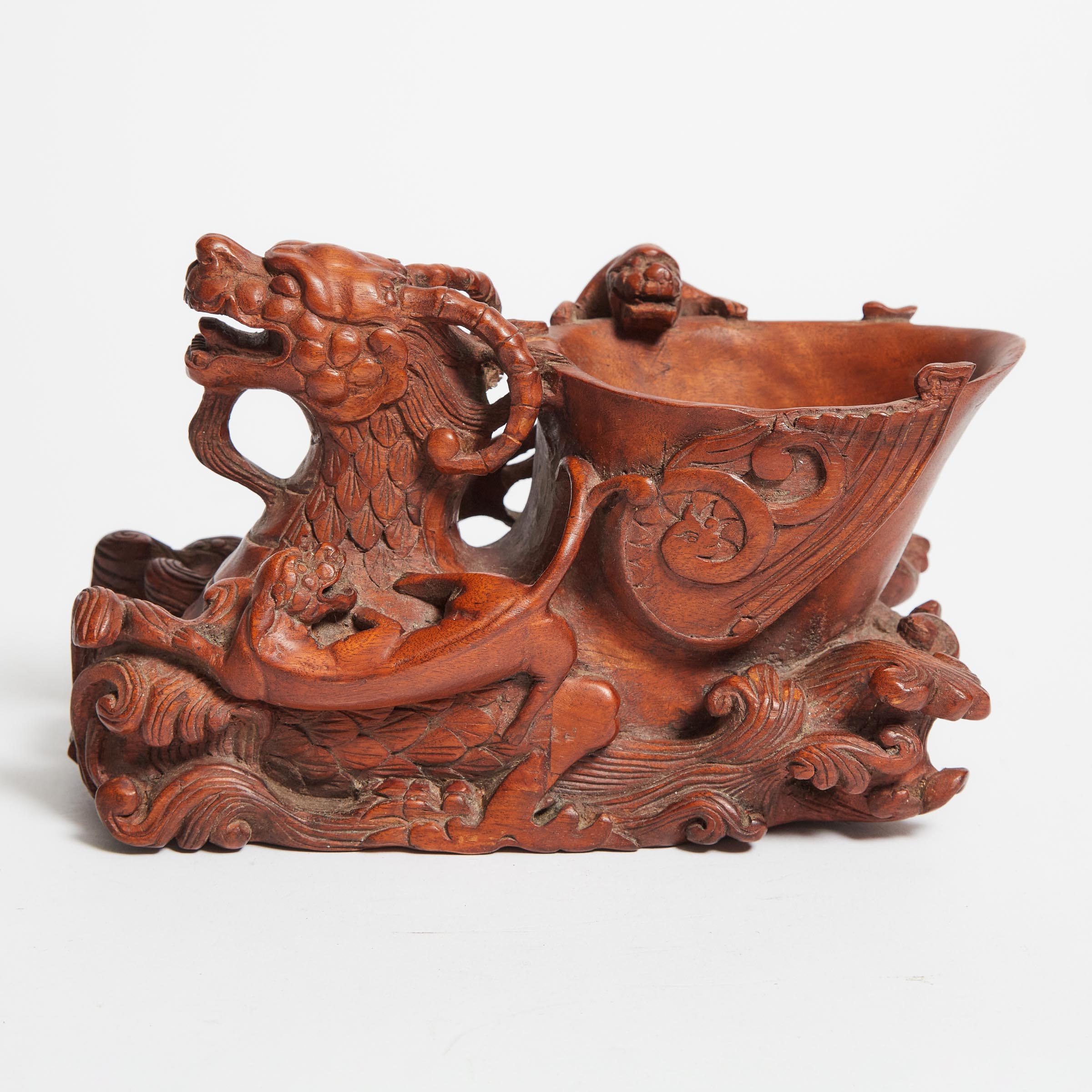 Chinese Carved Hardwood Dragon 3c9877