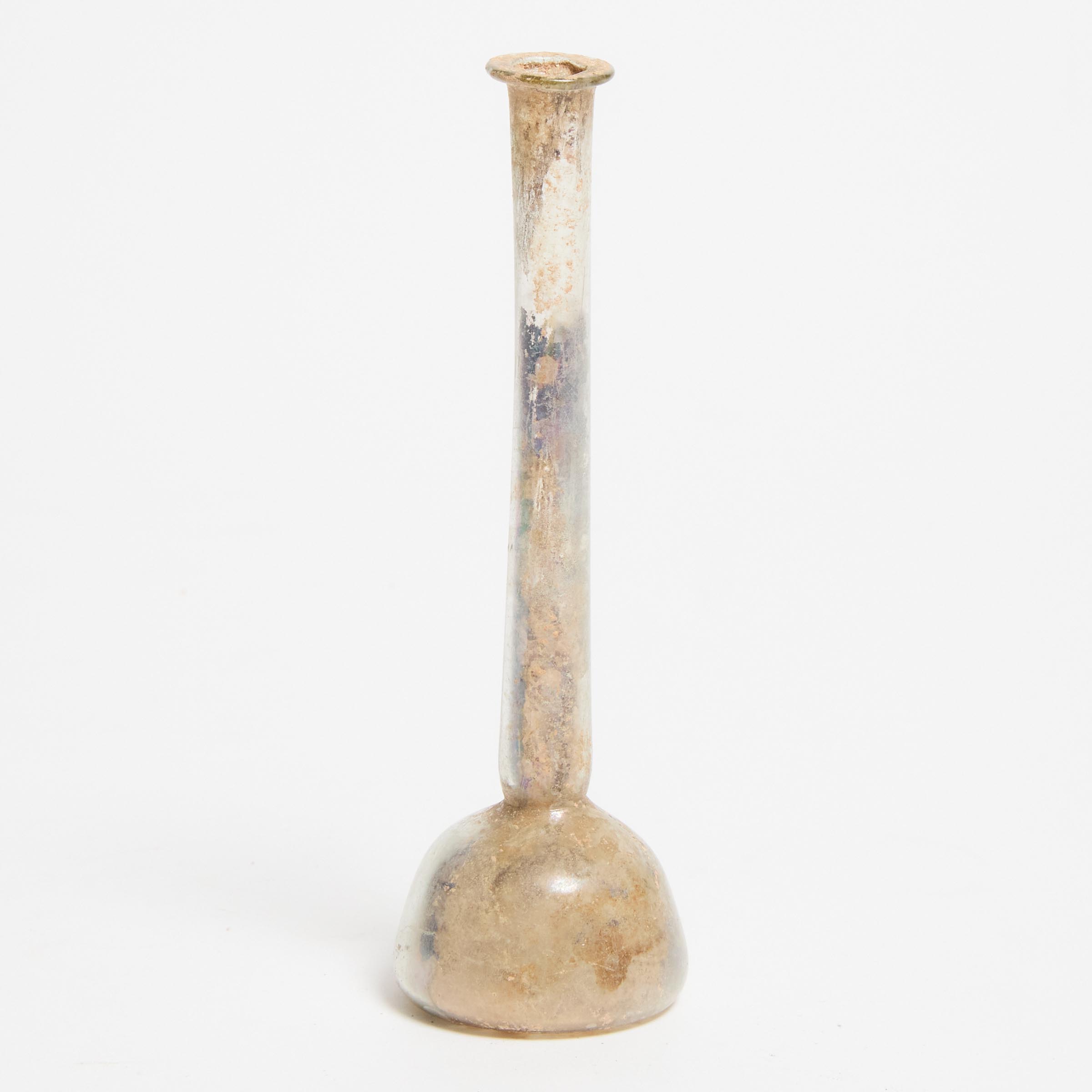 Roman Clear Glass Candlestick Balsamarium  3c9881