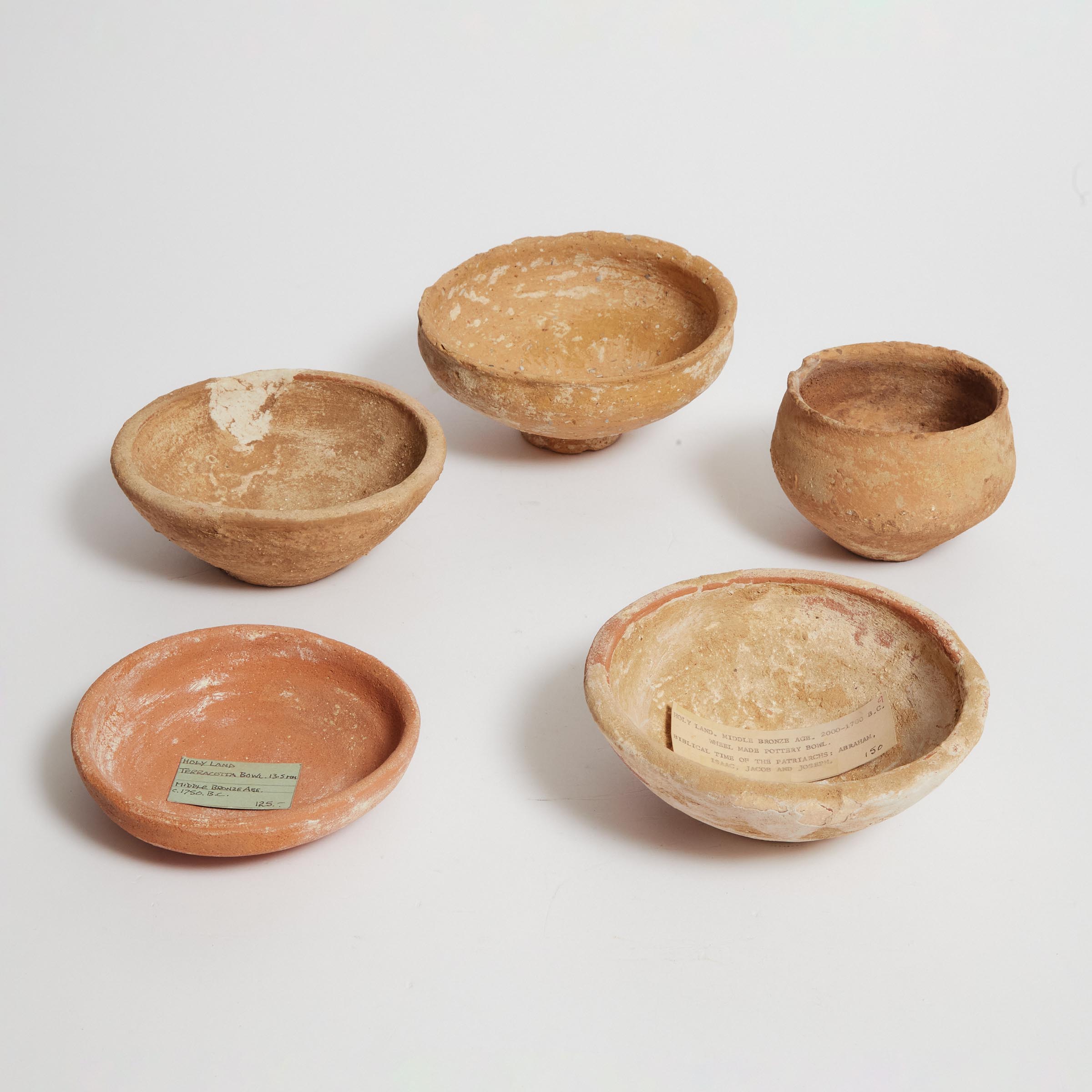 Five Levantine Pottery Bowls, Middle-Late