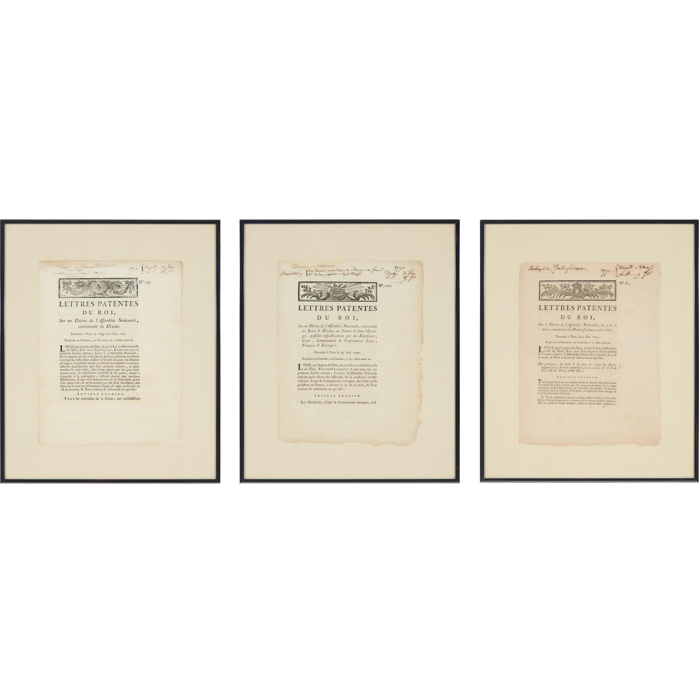 Three French Revolutionary Lettres 3c989f