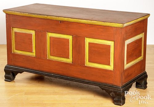 PAINTED POPLAR BLANKET CHEST, 19TH