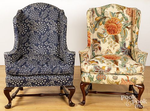 TWO QUEEN ANNE STYLE WING CHAIRSTwo 3c98d1