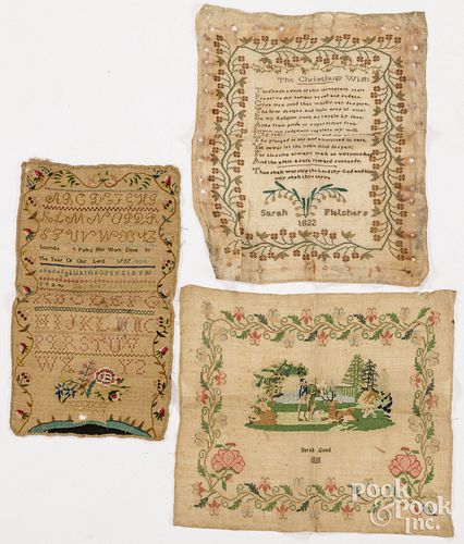 THREE NEEDLEWORK SAMPLERSThree 3c98de