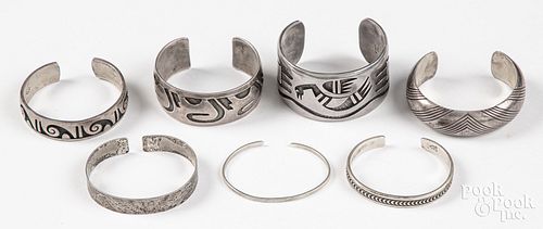 SEVEN NATIVE AMERICAN INDIAN SILVER 3c9908