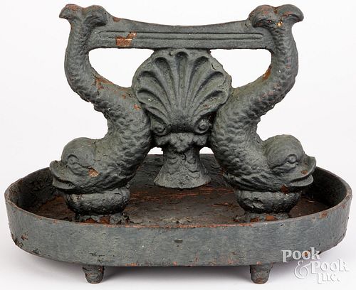 VICTORIAN CAST IRON DOLPHIN BOOT