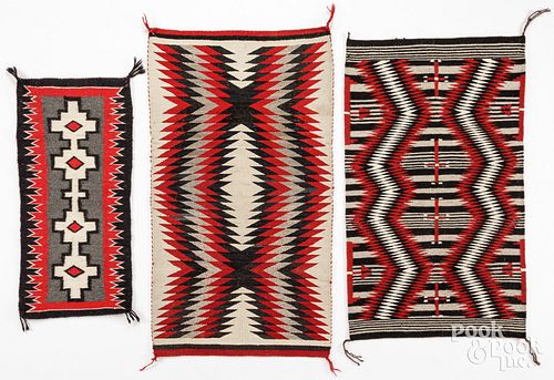 THREE NAVAJO STYLE RUGS MID TO 3c9965