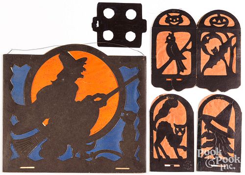 VINTAGE HALLOWEEN SILHOUETTE CARDBOARD 3c9971