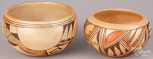 TWO SMALL HOPI INDIAN POTTERY BOWLSTwo