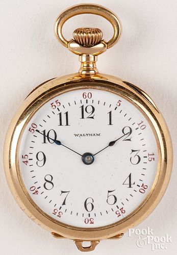 WALTHAM 14K GOLD LADIES POCKET WATCHWaltham