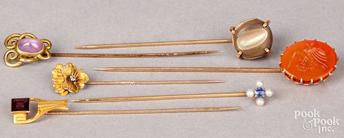 SIX 10K-14K GOLD PINSSix 10K-14K