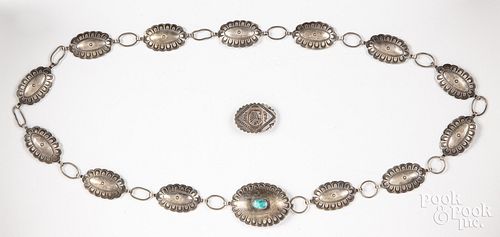 NAVAJO INDIAN SILVER AND TURQUOISE