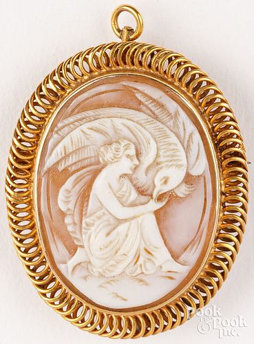 14K GOLD CAMEO BROOCH14K gold cameo 3c99ec