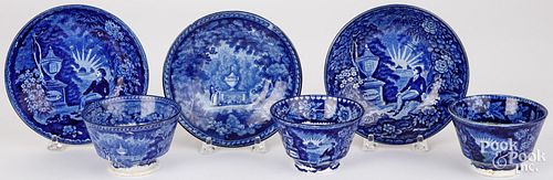 HISTORICAL BLUE STAFFORDSHIRE CUPS AND