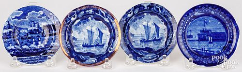 FOUR HISTORICAL BLUE STAFFORDSHIRE 3c9a06