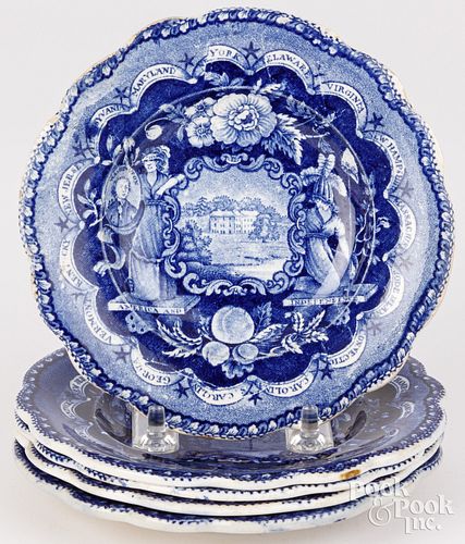 FIVE HISTORICAL BLUE STAFFORDSHIRE