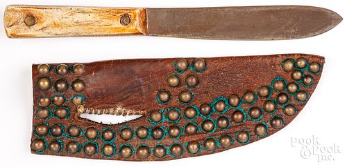 BLACKFOOT INDIAN KNIFE AND SHEATH  3c9a42