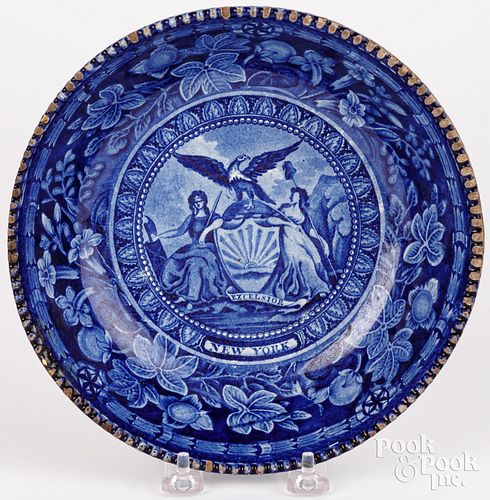 HISTORICAL BLUE STAFFORDSHIRE BEADED