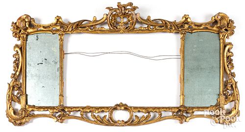 GEORGIAN GILT OVERMANTEL MIRROR,