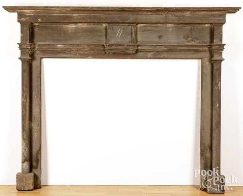 PINE MANTEL 19TH C Pine mantel  3c9bf4