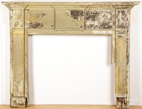 PINE MANTEL 19TH C Pine mantel  3c9bf6