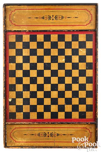 PAINTED CHECKERS GAMEBOARD, LATE