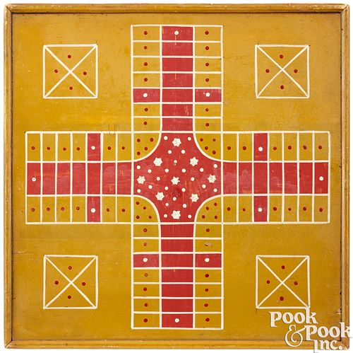 PAINTED PARCHEESI AND CHECKERS 3c9c43