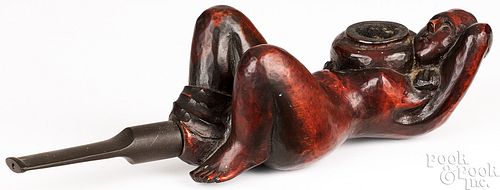 CARVED PIPE, LATE 19TH C.Carved