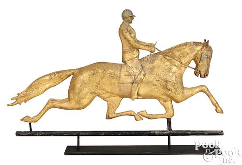 FULL-BODIED COPPER HORSE AND RIDER