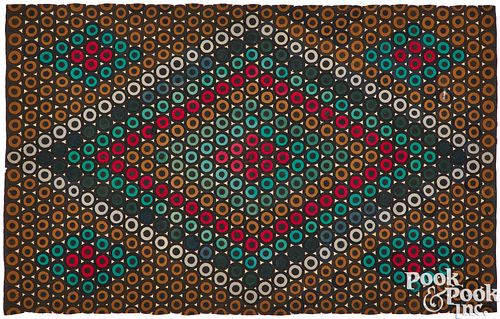 PENNY THROW RUG, LATE 19TH C.Penny