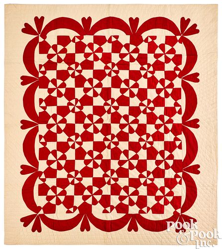 RED AND WHITE PATCHWORK QUILTRed 3c9cd9