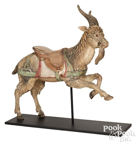 CARVED CAROUSEL GOAT FROM THE G A  3c9d2c