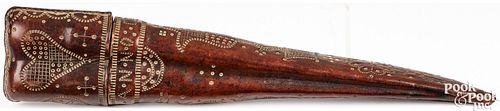 TOOLED LEATHER KNIFE AND FORK SHEATHTooled