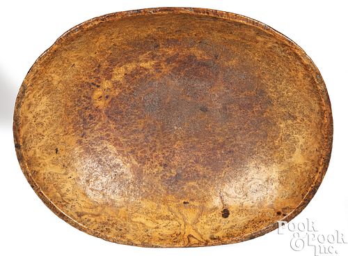 LARGE OVAL BURL BOWL CA 1800Large 3c9d71