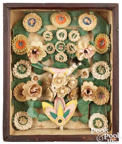 CUT PAPER AND FABRIC SHADOWBOX  3c9d93