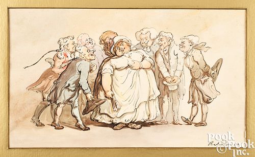 THOMAS ROWLANDSON INK AND WATERCOLOR 3c9d8d