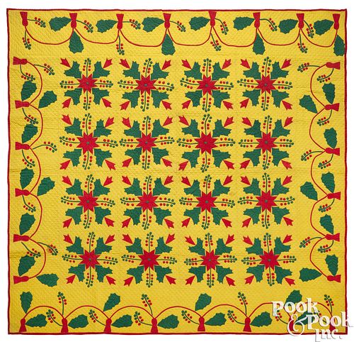 APPLIQU HOLLY BERRY QUILT LATE 3c9dfc